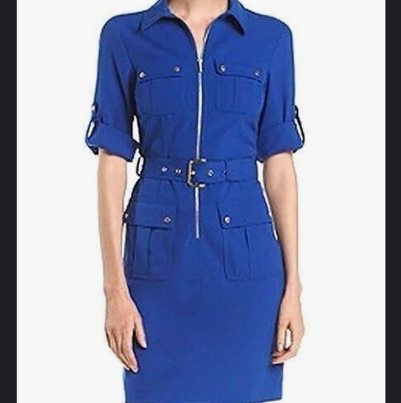 Retail $120 Sleeve Belted Shirt Dress by MICHAEL Michael Kors - Picture 5 of 6
